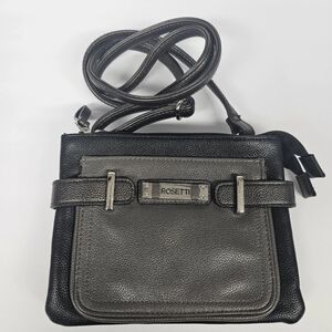 Rosetti Purse Crossbody Shoulder Bag Black Gray Small Casual Purse